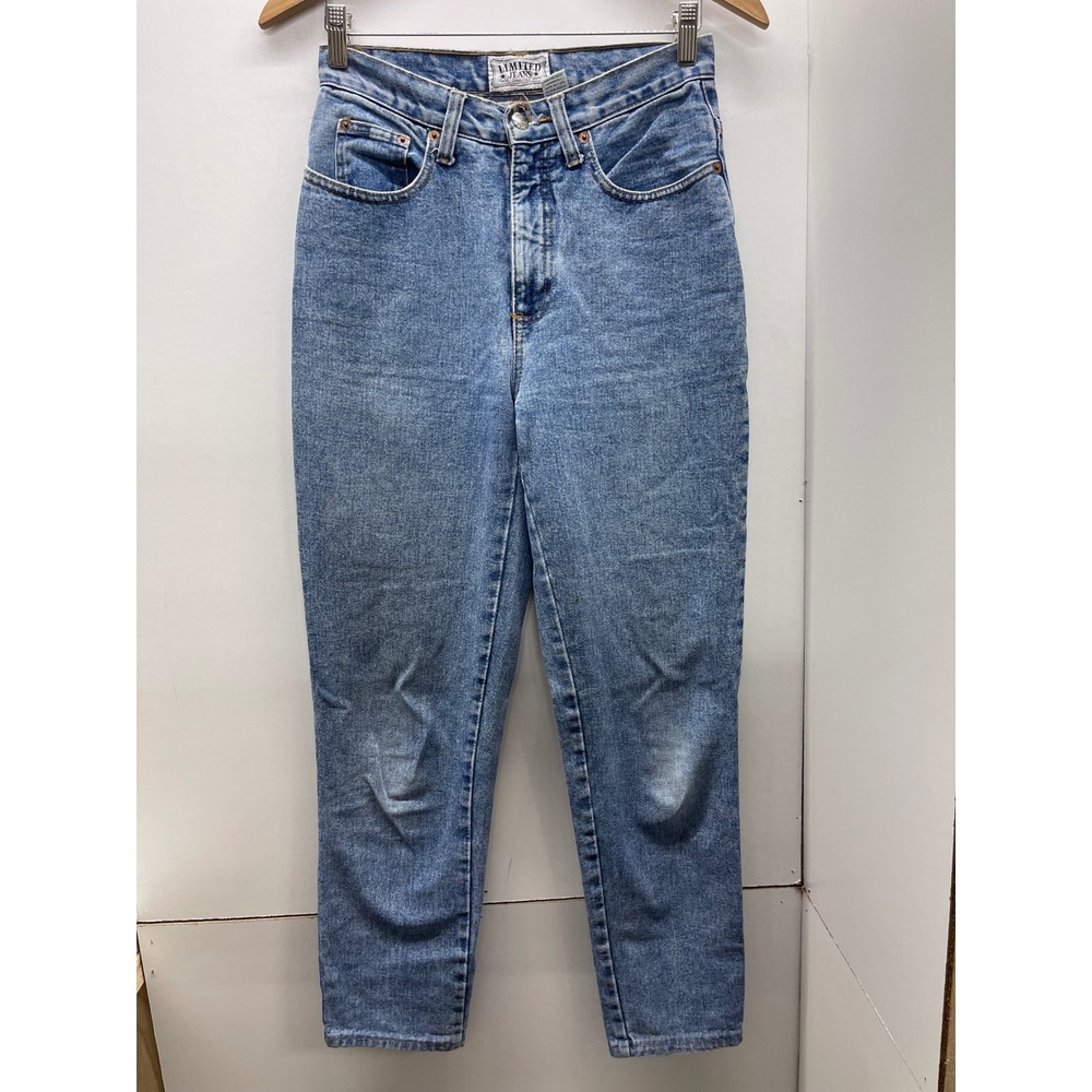Vintage The Limited High Waisted Straight Leg Jeans Medium Wash Blue Denim 25